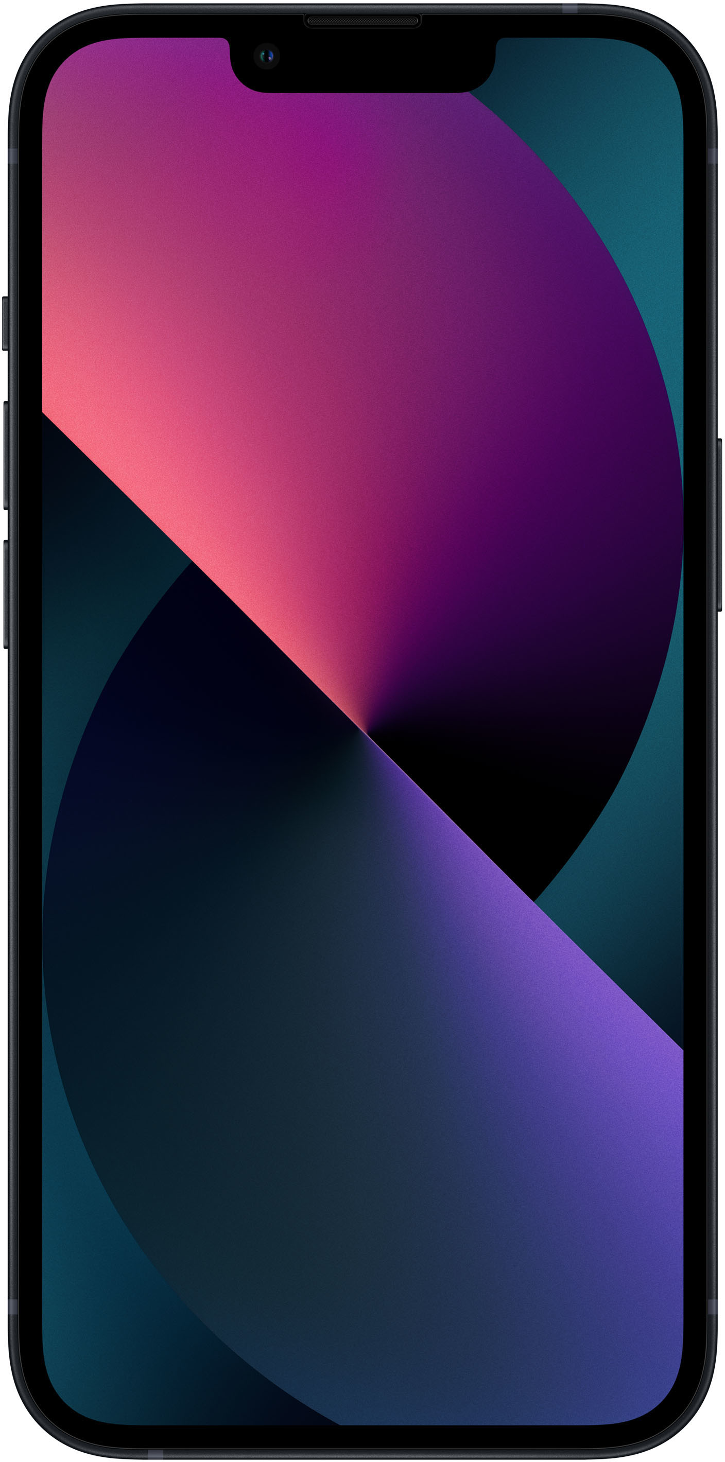 Zwarte iPhone met een kleurrijk, abstract behang.